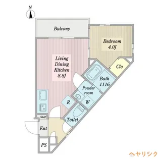 1LDKの間取り画像