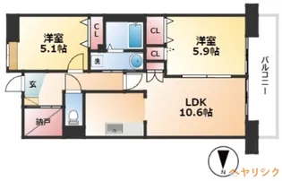 アーバンドエル庄内通【5階】の間取り