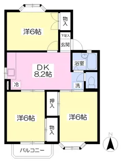 アルファコート花巻A【101号室】の間取り