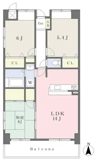 サンモールスクゥエア【602号室】の間取り