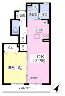エステート・ハピネス【102号室】の間取り