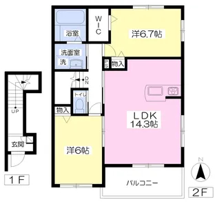エール・ゲート南棟【202号室】の間取り