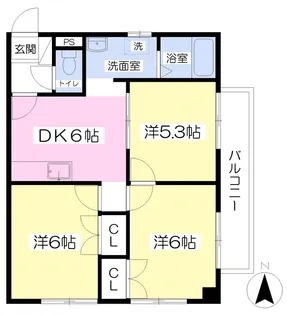 ヒルズ・エビス【103号室】の間取り