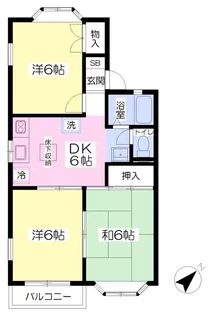 グリーンヒルズ【102号室】の間取り