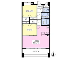 メゾンブリリアント【202号室】の間取り
