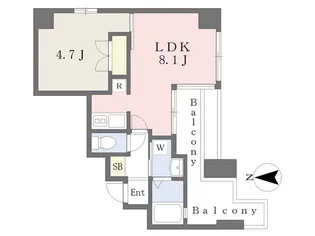VILLENEUVE西本町【1301号室】の間取り