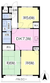 鴨川パークハイツ【203号室】の間取り
