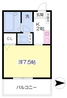 フォブール山越【204号室】の間取り