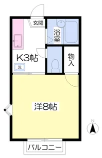 野瀬ハイツⅡ【201号室】の間取り