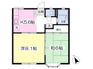 ヒルズイースト【102号室】の間取り