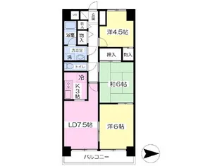 美沢レジデンス【501号室】の間取り