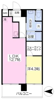 グランリュミエール【402号室】の間取り