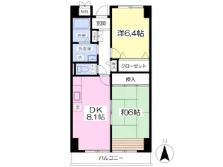 ロイヤルパークみずほ台【605号室】の間取り