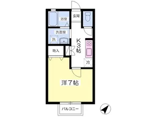 ログパルクA【202号室】の間取り