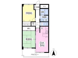 ロージェみずほ台【403号室】の間取り