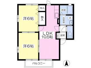 サンハイム21【101号室】の間取り