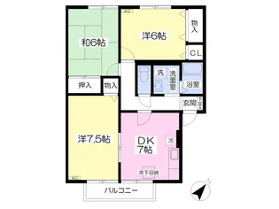 ロッソイズミD【103号室】の間取り