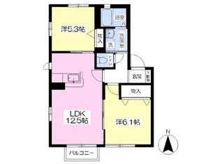 シャーメゾン市名坂A【202号室】の間取り