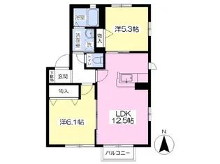 シャーメゾン市名坂C【201号室】の間取り