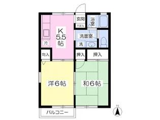 セジュール田高Ⅴ【202号室】の間取り