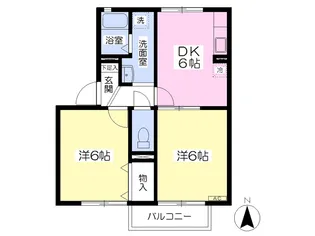 アレグレスC棟【102号室】の間取り