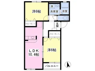 アルティスタB【102号室】の間取り