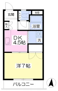 アーバンライフ新河原町【103号室】の間取り