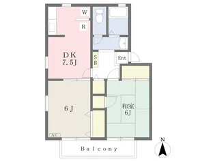 ハイカムール高砂ファイブA【102号室】の間取り