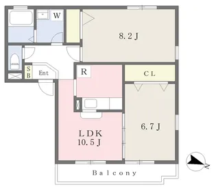 La paisible【203号室】の間取り