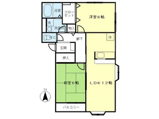リヴ杉原Ⅱ【202号室】の間取り