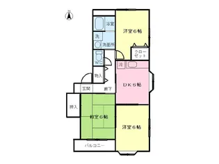 リヴ杉原Ⅲ【102号室】の間取り