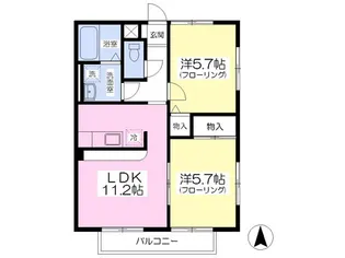 セトル桜木【102号室】の間取り