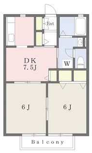 パークハイム城南B【202号室】の間取り