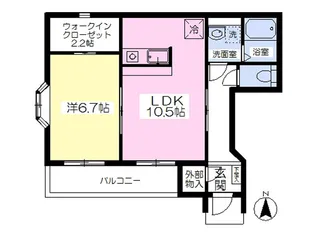 ペルグランデ伝上山Ⅰ【101号室】の間取り