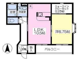 アイリス鴻の池A【103号室】の間取り