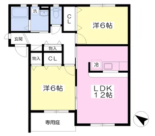 メゾントゥールモンド伝上山【101号室】の間取り