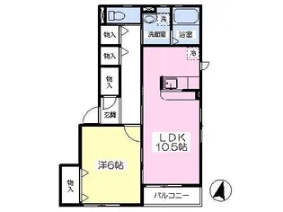 クレシェンド・Ⅱ【201号室】の間取り