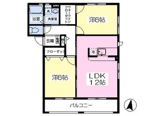 クレシェンド・Ⅴ【102号室】の間取り