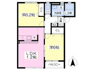 エトワール袖野田A【102号室】の間取り