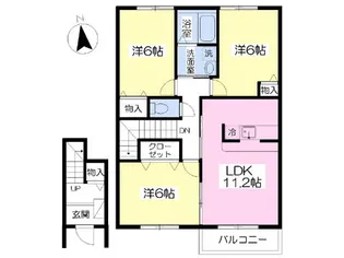 コーポラスプチトマト【203号室】の間取り