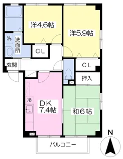 フォブールKADOYA B棟【202号室】の間取り