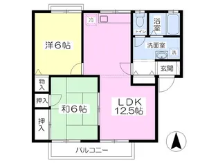 アヴェニール田園A棟【101号室】の間取り