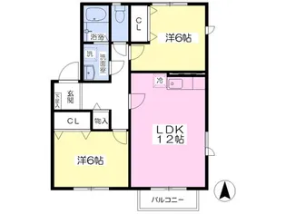 ガーデンプレイスE棟【202号室】の間取り