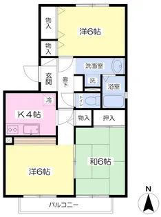 ロイヤルカワサキB棟【201号室】の間取り