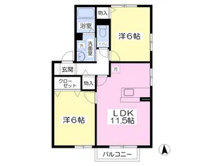 セジュールパンジー【201号室】の間取り