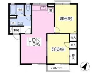 フォルグランツA棟【202号室】の間取り