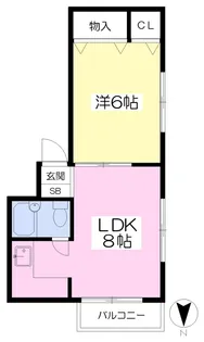 大門マンション【203号室】の間取り