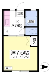 シャンブルⅡ【102号室】の間取り