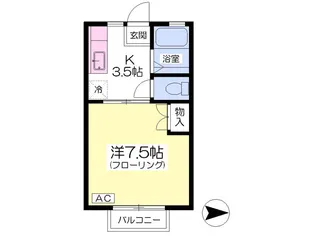 シャンブルⅡ【202号室】の間取り