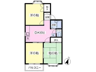 サンハイツいわわき【2階】の間取り